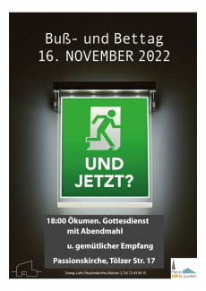 Einladung zum Buß- und Bettag 2022