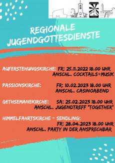 Regionale Jugendgottesdienste mit Aktionen